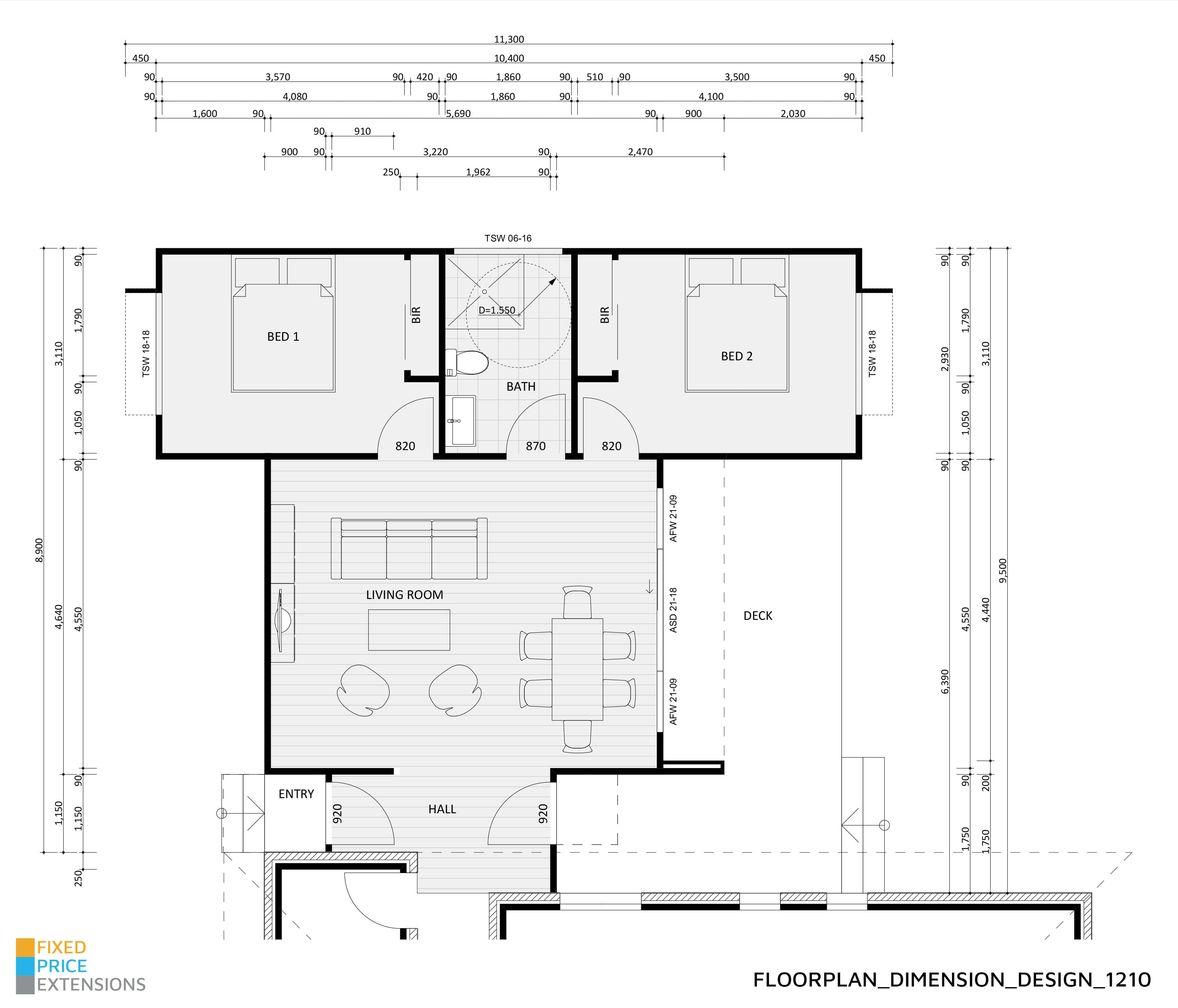 Design 1210 - Dimension Floor Plan
